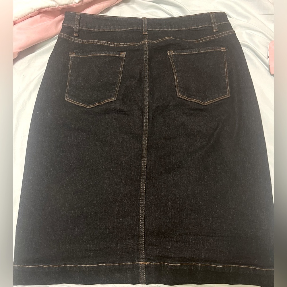 Main Street exchange black jean skirt